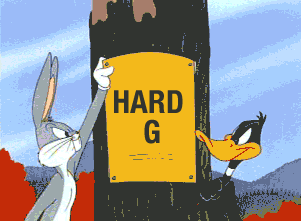 Bugs Bunny and Daffy Duck argue GIF pronunciation 